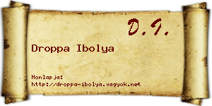Droppa Ibolya névjegykártya