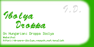 ibolya droppa business card